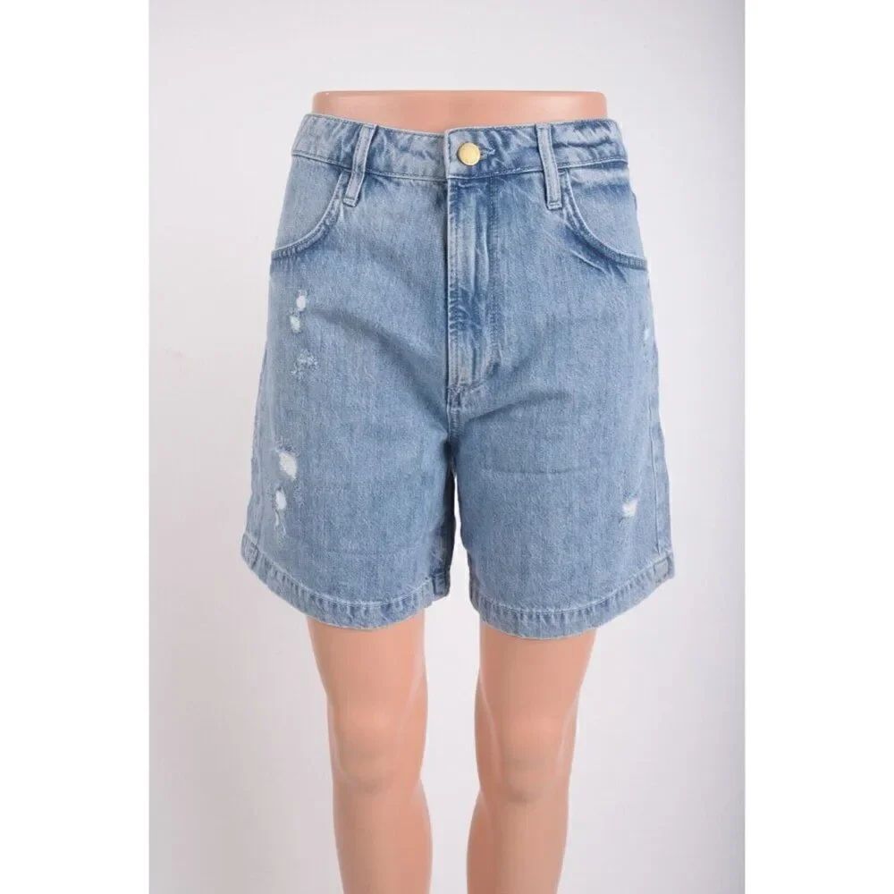 Triarchy Womens High Rise A-Line Jean Shorts Denim Indigo Blue US XS EU 24 New